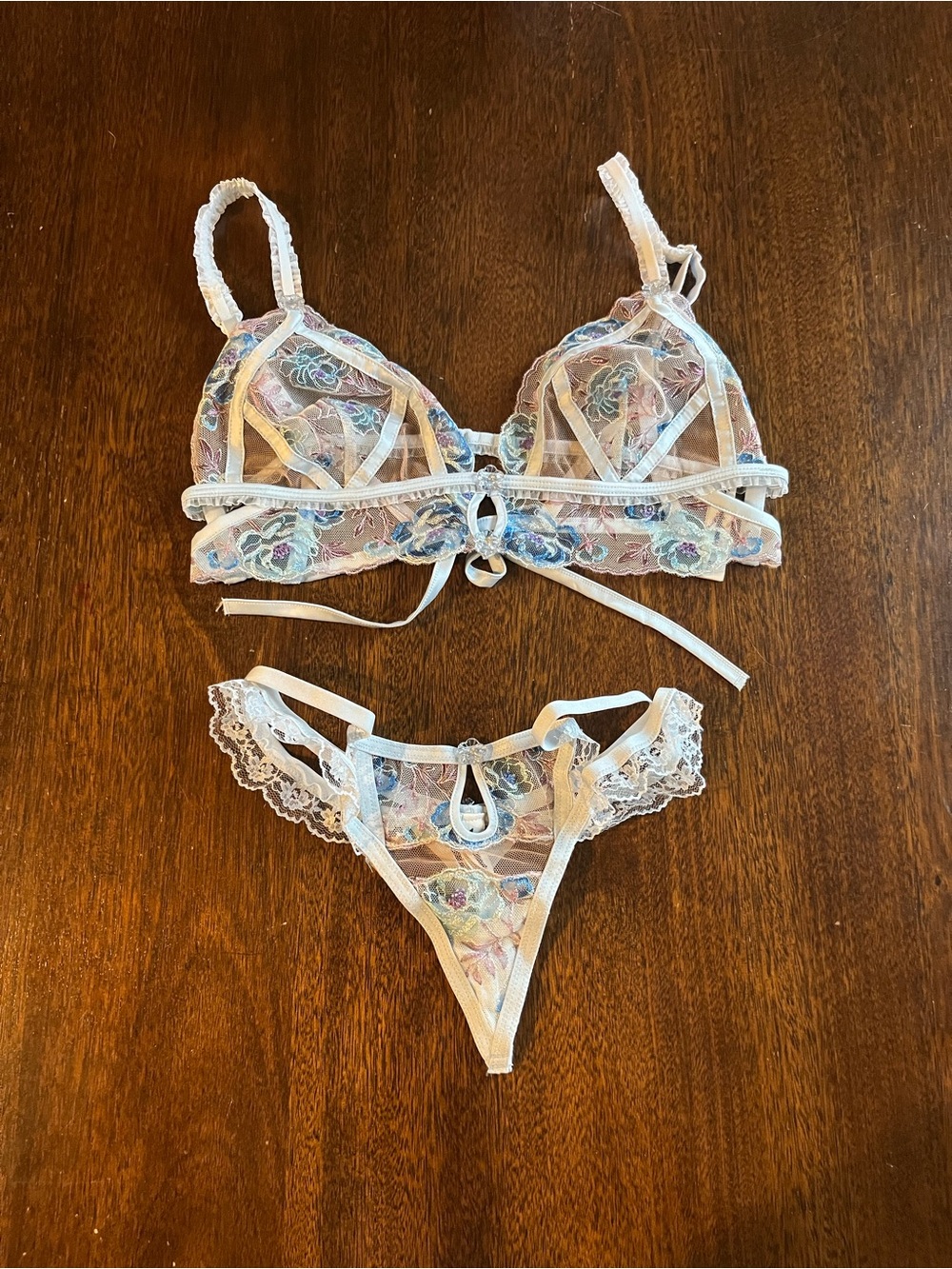 For Love and Lemons Lingerie Lace Bralette SDD & Thong XS Set